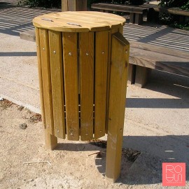 Paperera de fusta model Golf amb tapa